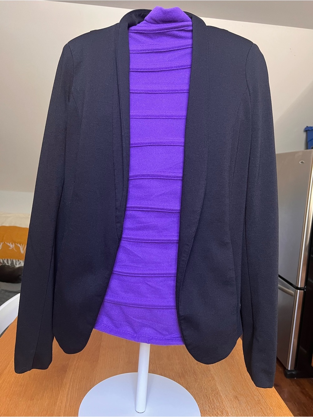 twik Black Open-Front Blazer Jacket